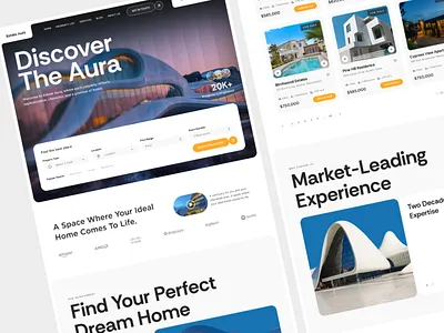 Real Estate Landing page design architectural website clean landing page minimal real estate real estate landing page ui ux