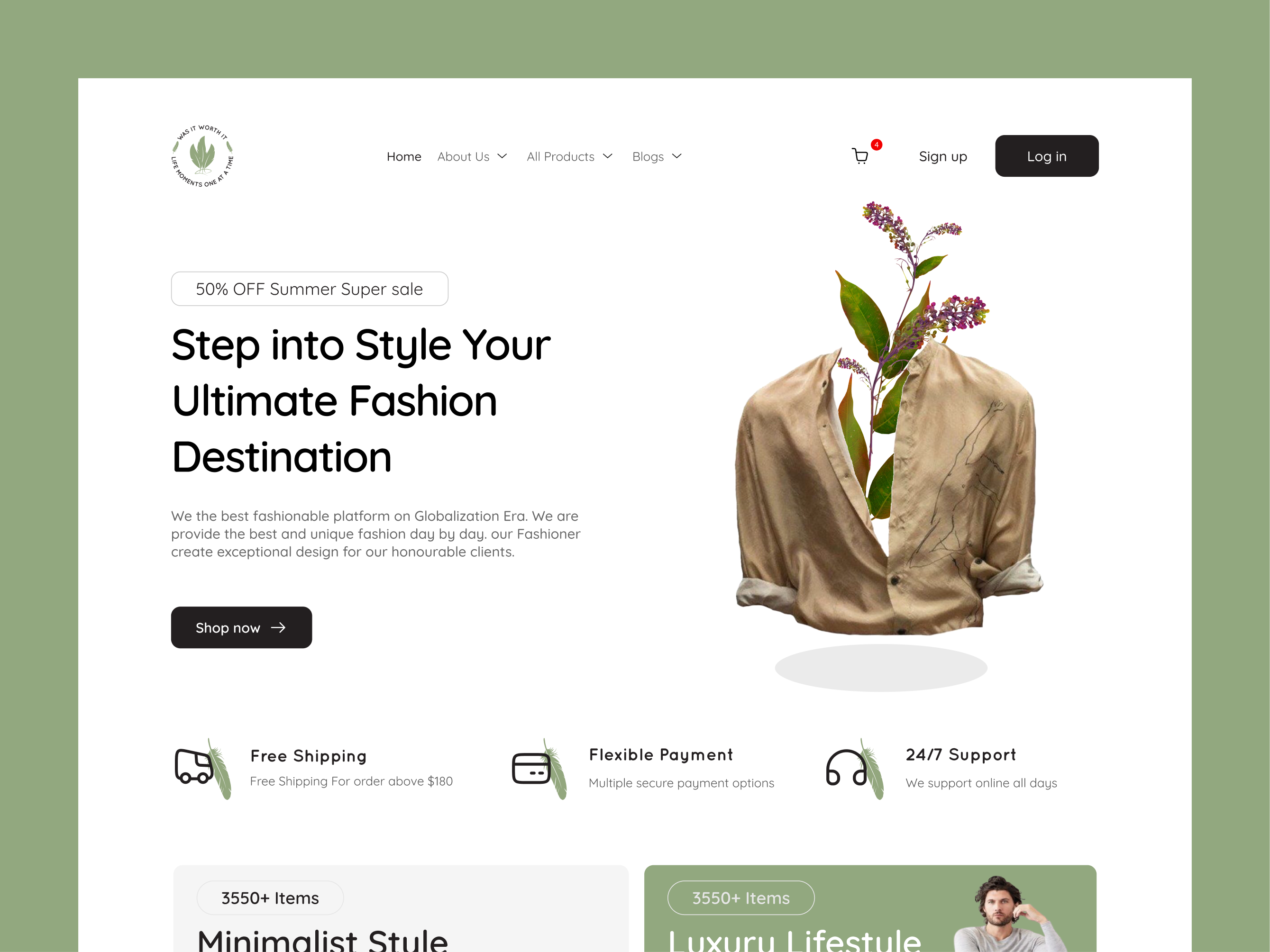 Fashion eCommerce Website Design ashion e commerce beautybranddesign cleanecommerceui e commerce e commerce landing page e commerce shop e ecommercedesign fashionui fashionwebsite minimalecommerce minimalui modernwebdesign organicfashionui responsiveui shopifydesign sustainablefashion uxuidesign webdesign2025 website homepage wellnesswebsite