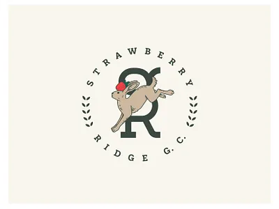 Strawberry Ridge GC branding design golf logo visual id