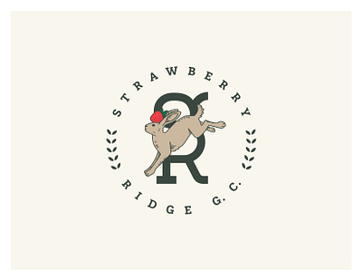 Strawberry Ridge GC branding design golf logo visual id