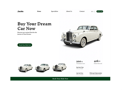 A Vintage Car Website design ui ux web design website