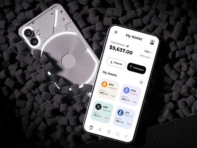 Crypto Wallet Mobile App app bitcoin clean crypto crypto app crypto wallet design finance graphic design interface minimal mobile mobile app muhammad ali saas ui ux