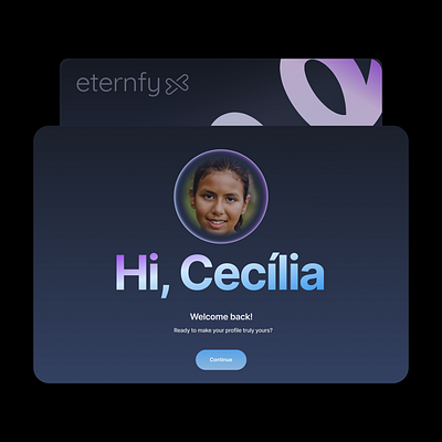 Eternfy – UI Design for a Memory & Tribute App clean ui memorial app minimal ui onboarding ui personalized profiles product design soft gradients ui design