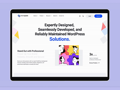 Themepaste Wordpress Service Company Website Design agencywebsite branding business clienwork companywebsite designinspiration designproject figmadesign freelanceproject homepage landingpage plugins prototype saas saasproduct service theme video webdesign wordpress