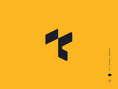 Tower Three abstract logo biotech logo bold identity clean mark company symbol flat design geometric logo grid based design minimal branding modern logo modular logo monogram design startup branding strong symbol tech brandmark tech logo tower three visual identity