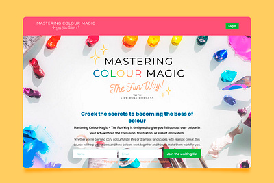 Branding and landing page design for an art course adobe illustrator cc branding course design design challenge graphic design icons illustration landing landing page landing page design landingpage logo logo design ui ux vector web design webdesign website illustration