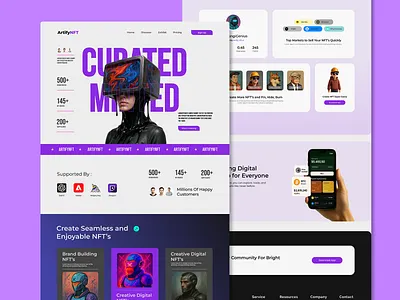 ArtifyNFT – Curated NFT Marketplace UI Design dribbble ui