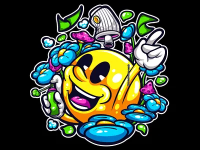 LIVING THE VIBE - #artforsale art artwork branding cartoon clothing design illustration logo merch