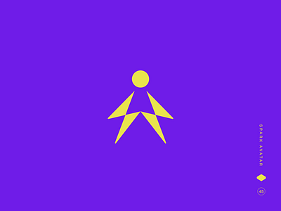 Spark Avatar abstract character abstractmark avatar concept bolt logo bolt shaped logo charged branding electric identity energy branding energy icon experimentalbranding figuralogo geometriclogo humanfigure lightning figure minimalconcept power icon spark avatar symbolicdesign techbranding