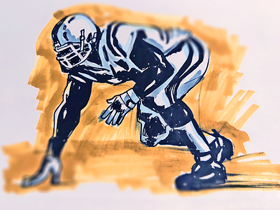 Player Sketch character d line design football graphic design illustration player