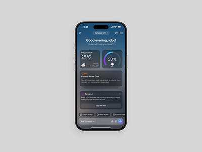 Synapse AI - Mobile App Animation ai ai assistant ai chat ai chatbot animation app branding custom colors customize design graphic design illustration logo mobile app motion motion graphics ui ui motion ux vector