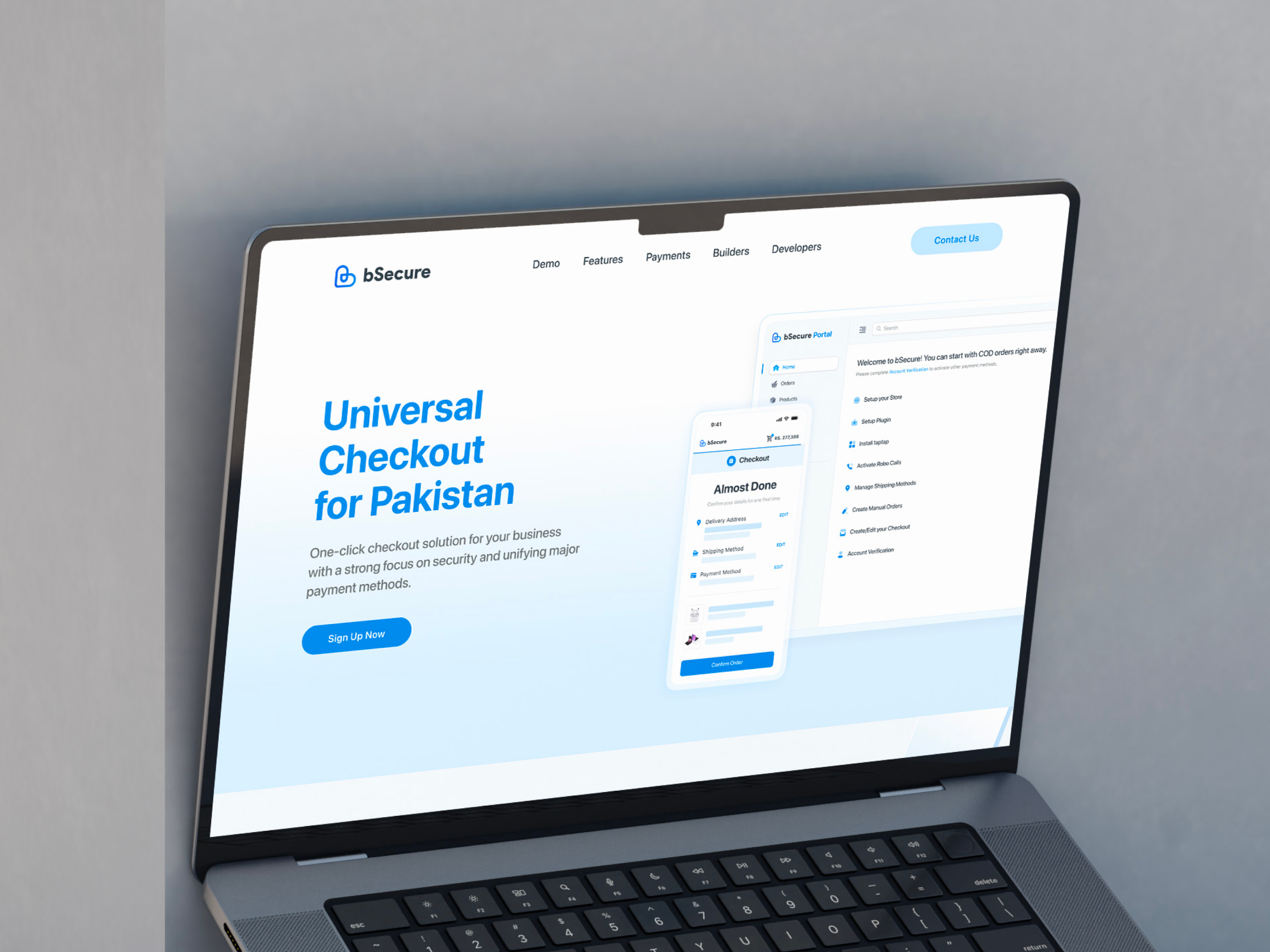 bSecure: Website Design branding checkout ecommerce fast fintech hiportfolio home illustration landing page merchant saas section secure shopping universal web website