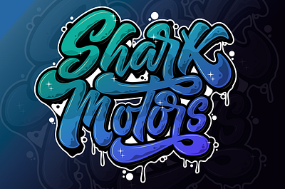 Shark Motors Lettering branding clothing design graphic design hand lettering lettering logo vector