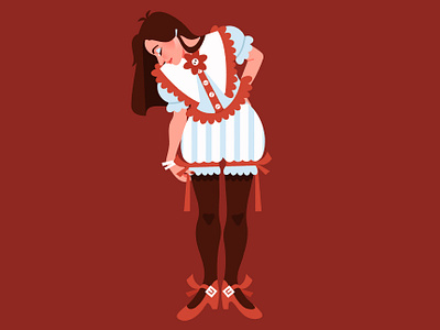 Frills digital art digital illustration fashion girl illustration vector vector illustration