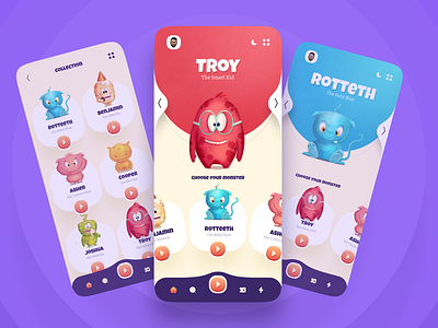 Monster Toy - Mobile App android app app design app interface apple figma figma design game app mobile app mobile app design modern app ui modern ui ui ui design ui ux design user interface ux ux design webdesign