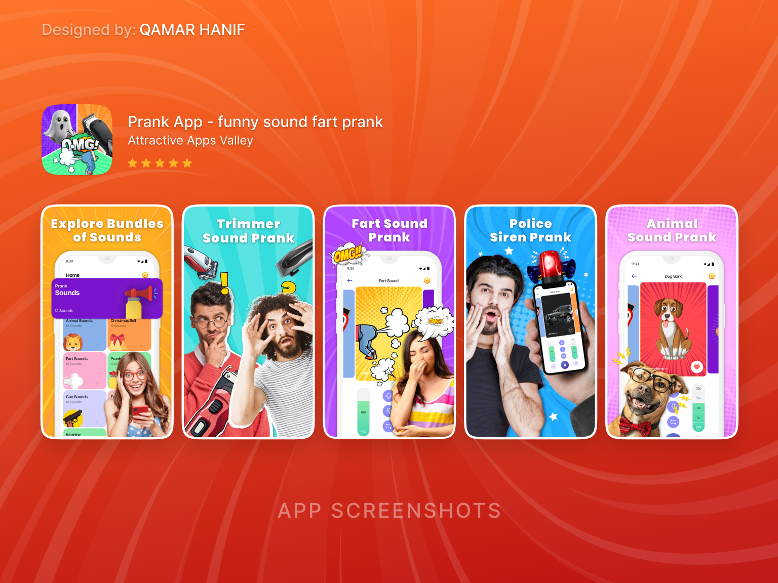 Example of Screenshots Design/App Store/Google Play