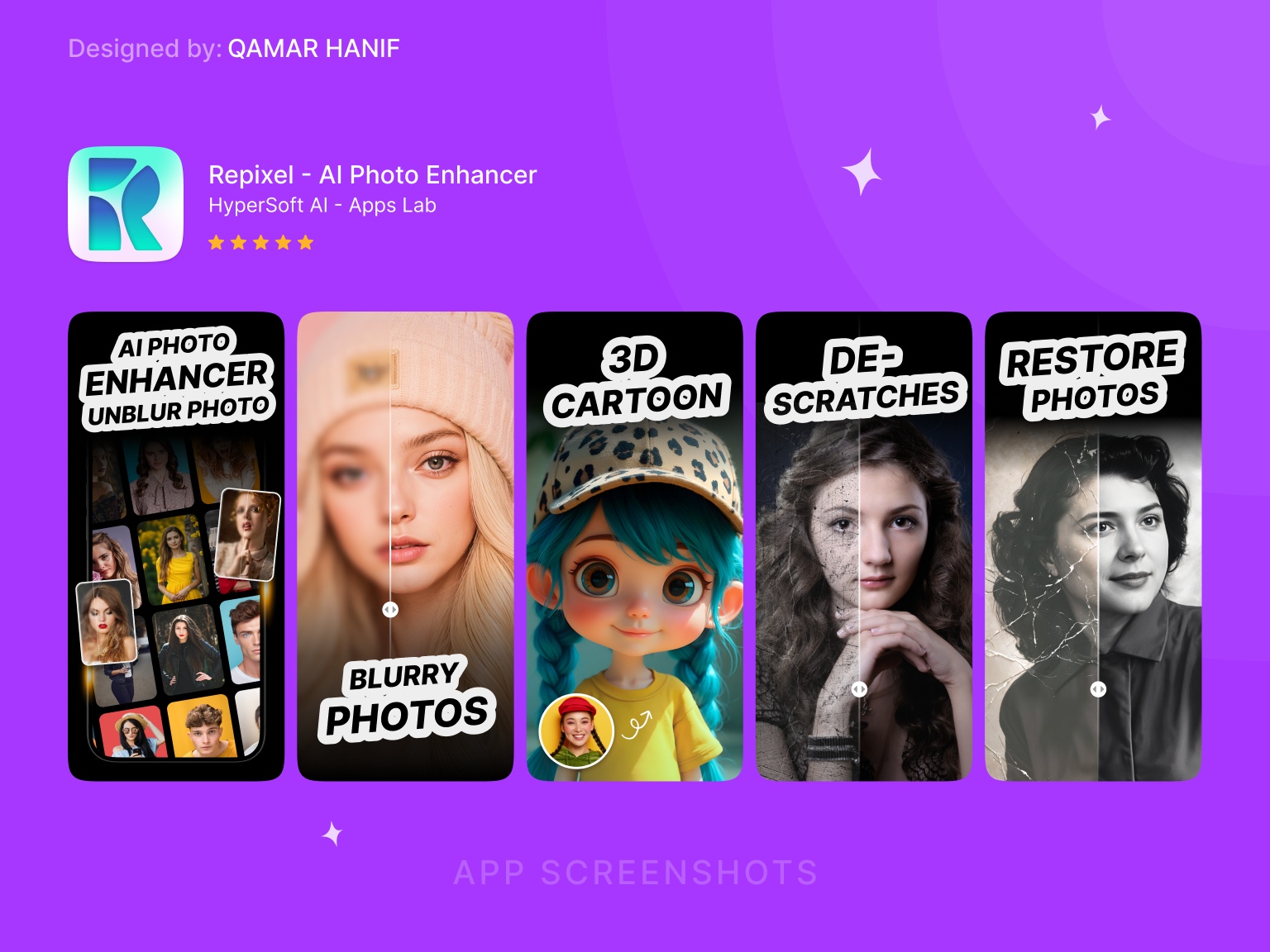 Example of Screenshots Design/App Store/Google Play