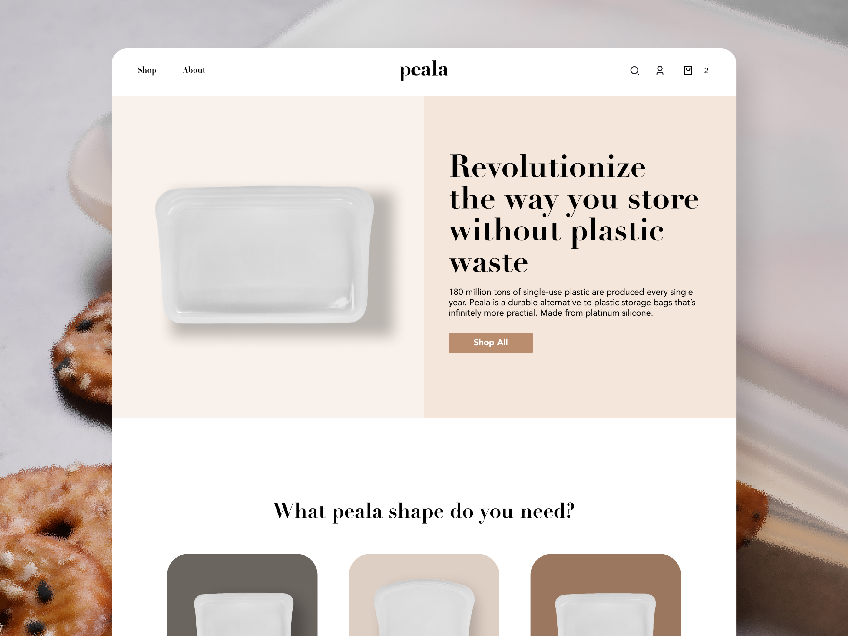E-commerce Website for a Sustainable Storage Brand – Peala branding clean design e commerce ecommerce landing page shop shopify ui webdesign