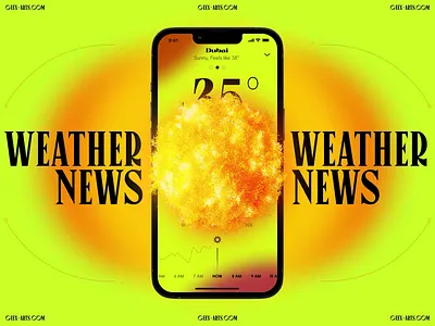 Weather News 3d animation dashboard design homepage illustration interface ios iphone mobile news ui