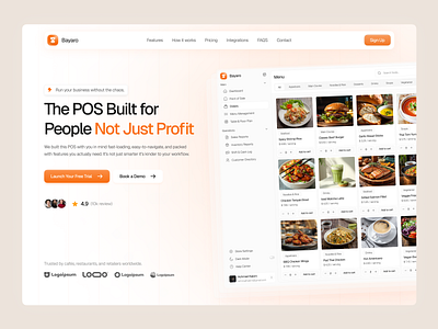 Bayaro - POS Dashboard Hero Section achmad hakim admin cashier clean dashboard gradient hero section inventory management pos restaurant saas shop spark pixel summary table ui ux