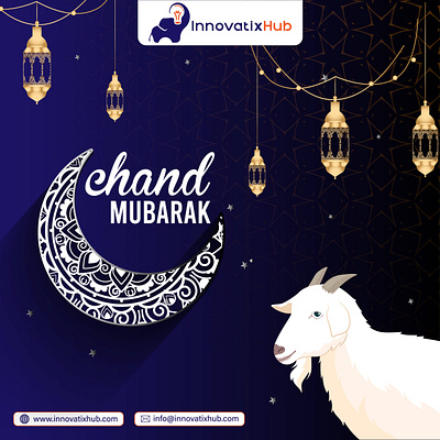Chand Mubarak advertisingagency branding chand mubarak chand raat design illustration innovatixhub logo logodesign minimalist logo vector