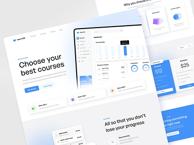 Learn-ON education platform admin branding dashboard design education flat graphic design home landing layo learn page scroll studio ui ux