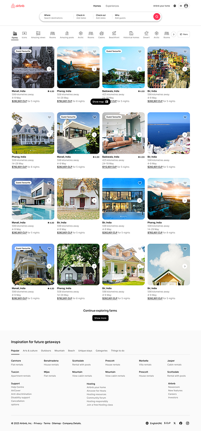 Re-design Airbnb Website airbnb animation design figma figma ui graphic design landing page prototyping redesign typography ui uiux ux webpage website