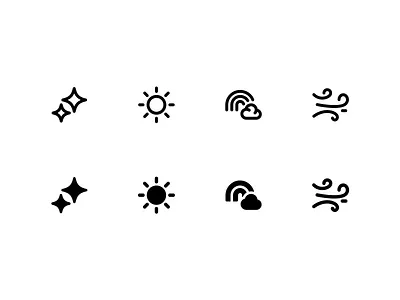 Weather icons ☀️ designers developers fast wind icon icon design icon library icon pack icon set icono iconography icons rainbow sparkles sun 03 weather icons