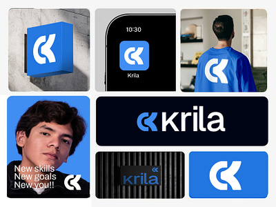 Krila Institute abstract logo app icon books brand designer brand guidelines brand identity branding education education logo institute logo logo design logo designs online courses study visual identity