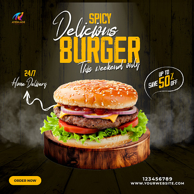 Burger Flyer design advertising branding burger burger flyer burger selll promotion design flyer flyer design graphic design photoshop promotional burger