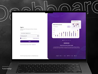 Login Sales Marketing Dashboard analyticsui cleanui dashboarddesign datavisualization designsystem digitaldashboard dribbbleux enterpriseux figmadesign loginpage marketingdashboard modernui productdesign purpleui saasdesign salesdashboard uidesign userinterface uxdesign webappdesign