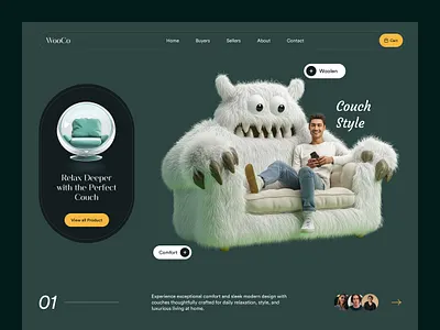 Website for a Furniture Ecommerce Platform ✦ WooCo design interface product service startup ui ux web website