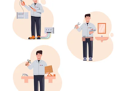 Professional - Home Service branding character design graphic design home service app illustration mobile professional ui web