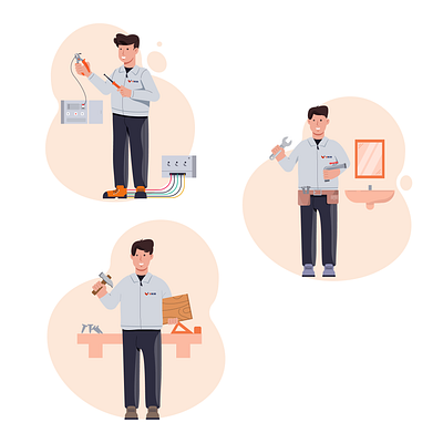 Professional - Home Service branding character design graphic design home service app illustration mobile professional ui web