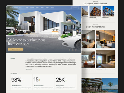 Hotel Booking Website Design apartment booking home page hotel hotel booking landing page hotel booking website hotel website design landing page luxury hotel design minimal website real estate resort resort booking ui travel agency travel website ui ux web web design website design