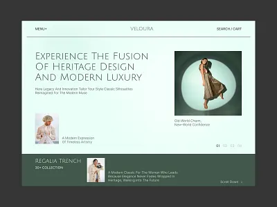 Veloura Fashion Landing Page creative design ecommerce fashion fashion marketplace fashion store minimal design minimalist ui modern website online shop online store product design product page shop design shopping shopping website store design web design website design