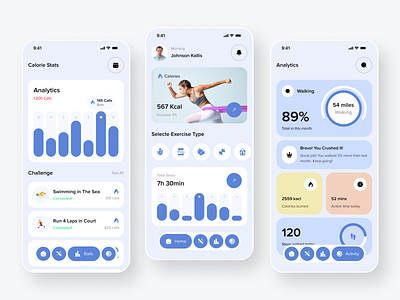 AI Health & Habit Tracker App app design care cleanui habit habit app habit tracker habittrackerapp health healthcare mobile app modern ui design sleep tracker