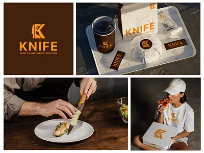 Knife - restaurant logo, branding, identity food logo food logo idea hotel logo kitchen logo logo design logo restaurant modern logo restaurant branding visual identity wordmark logo