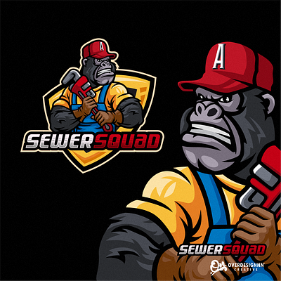Sewer Plumber Logo branding design gorilla graphic design identity illustration logo mark plumber plumbing sewer plumber logo tshirt ui vector