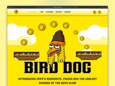 BIRD DOG_MEME crypto meme meme coin meme coin landing page meme coin website meme landing page nft pepe web design webdesign