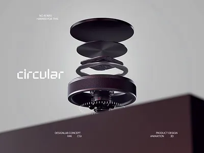 3D Circular Animation Redshift Concept Button UI/UX Motion 3d animation app cgi concept digital hmi interaction interface motion product render reshift ui ux