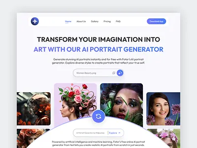 Portrait Generator Hero Section