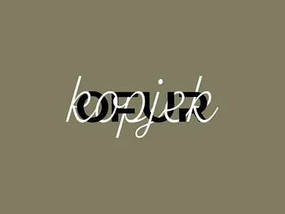 KOPJEK OVER OFUR branding clean clothing collab design graphic graphic design identity letter lettering logo minimal overlap sans serif script streetwear type typography