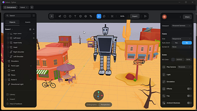 Western World x Robot Drop! 🤖🌵 3d animation interaction design spline uxui visualdesign