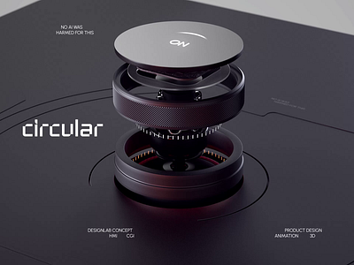 Circular Animation CG Render Concept Button UI/UX Physical 3d animation app cg concept digital future interaction interface motion product redshift render saas ui ux