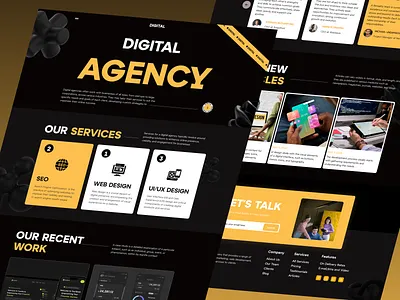 Digital Agency Landing Page agency design landing page modern design ui uiux ux website