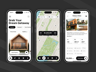 Staya — Mobile Booking Experience airbnb concept app application booking concept estate map interface mobile mobile app mobile application real estate responsive design ui uiux ux