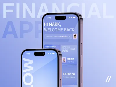 Financial App Design Concept android design financial app gradient ios mobile mobile app mobile ui money notifications product design purple transaction transfer ui ux
