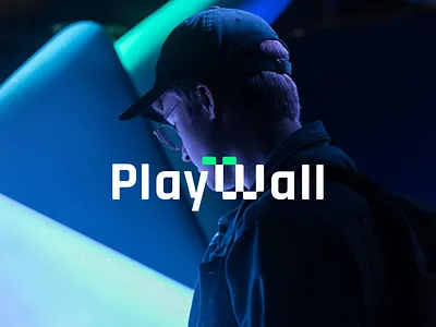 PlayWall | Interactive Wall Branding ai branding design futuristic graphic design interactive interactive wall logo logotype symbol tech tech branding tech symbol typography