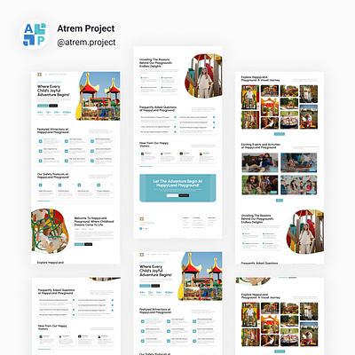 HappyLand Playground Landing Page PlayGroup atrem project figma mobile app ui ui design uiux user interface ux ux design web design